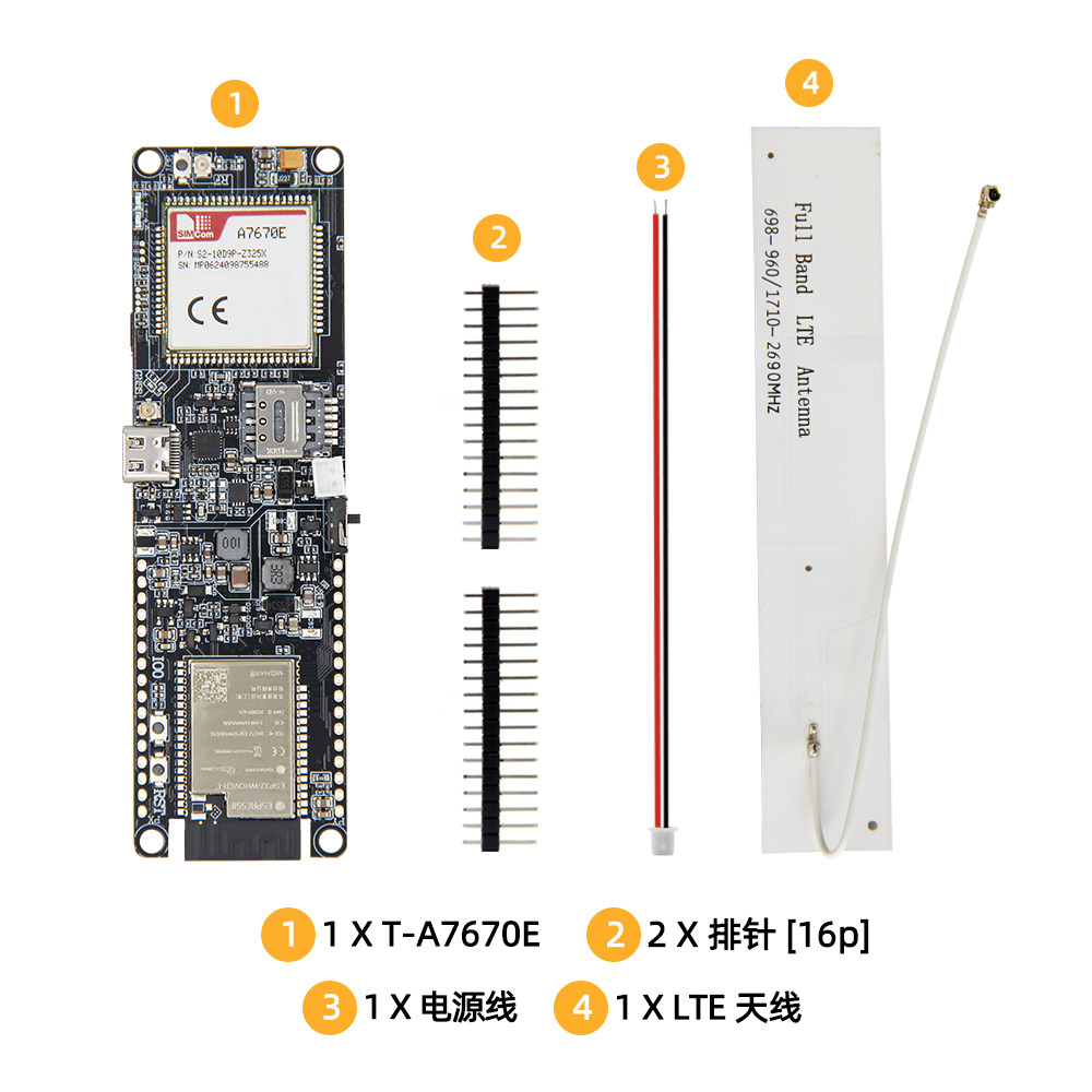 LILYGO T-A7670E ESP32 Module,  - đánh giá và giá Esp32 Battery Holder Lipo